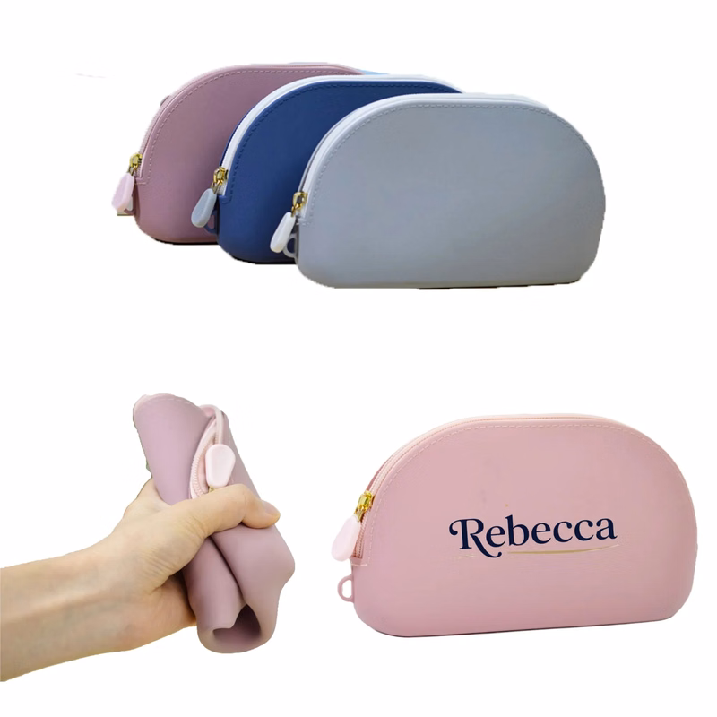 Customized silicone waterproof makeup bag