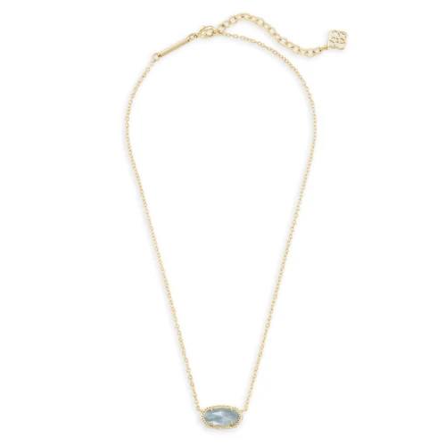 Kendra Scott Elisa Gold Pendant Necklace in Light Blue Illusion 1