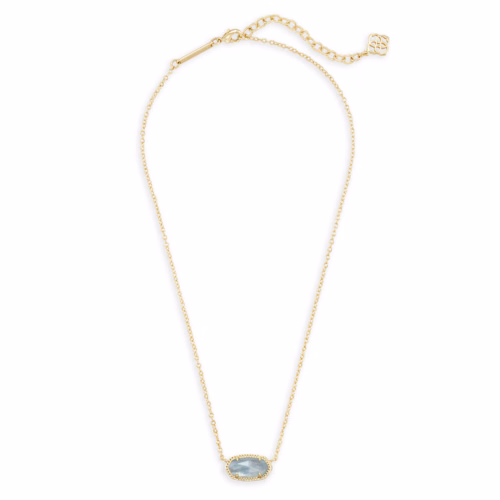Kendra Scott Elisa Gold Pendant Necklace in Light Blue Illusion