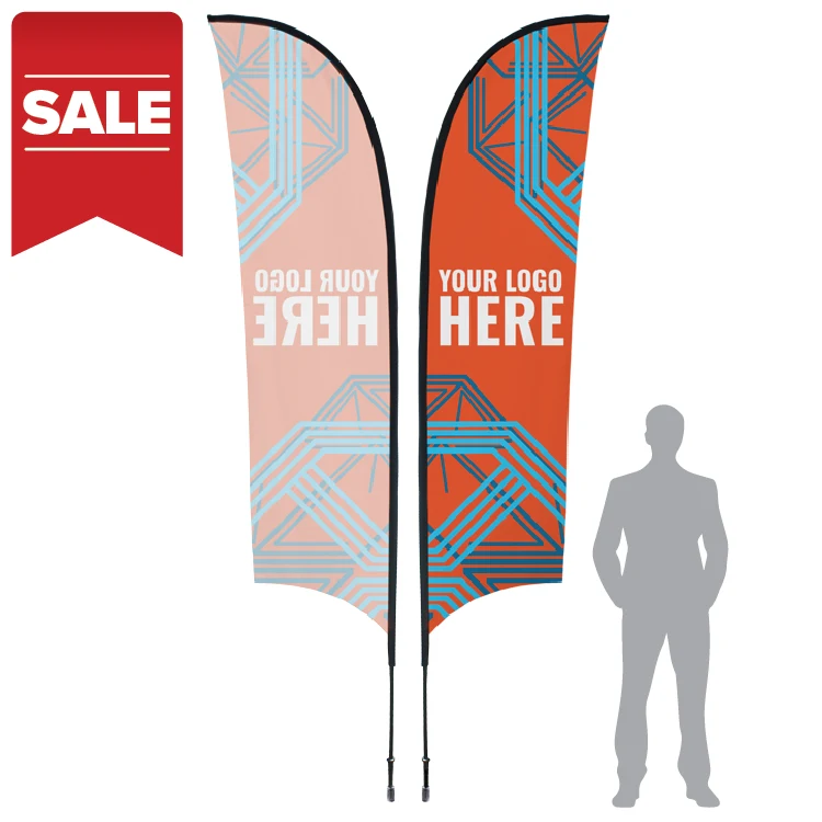 SPECIAL SALE - Printed Sunblade Flag w/ Heavy Duty Pole - 8' / 13' / 17' 1