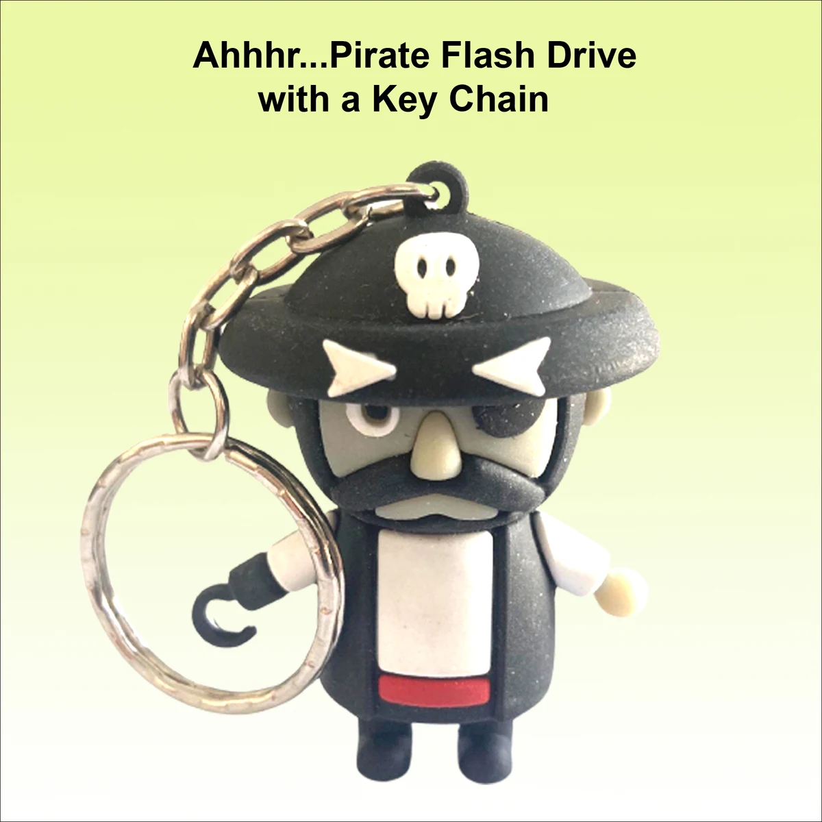 Pirate Flash Drive with Key Chain/ USB -128 MB Memory 1