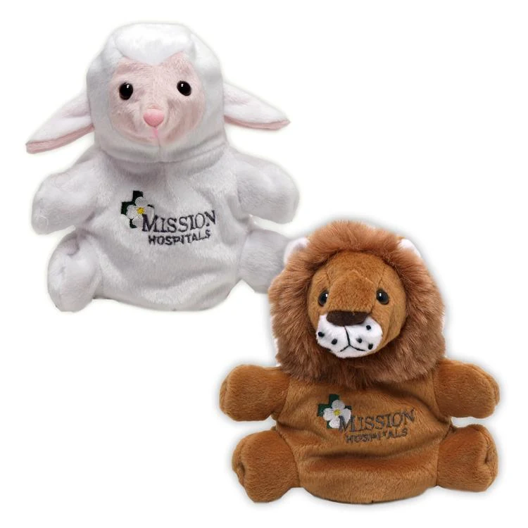 7" Lion Lamb Puppet 1