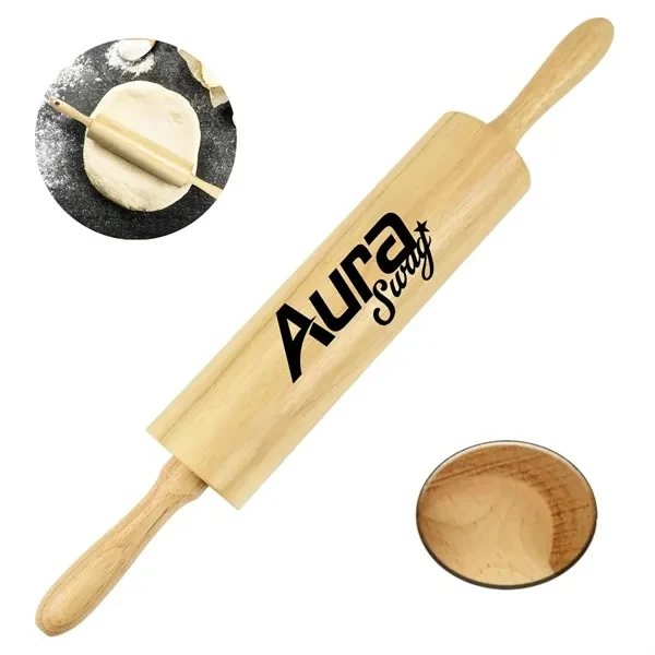 Custom Wooden Rolling Pin with Natural Finish — Culinary Promotional Kitchen Tool 1