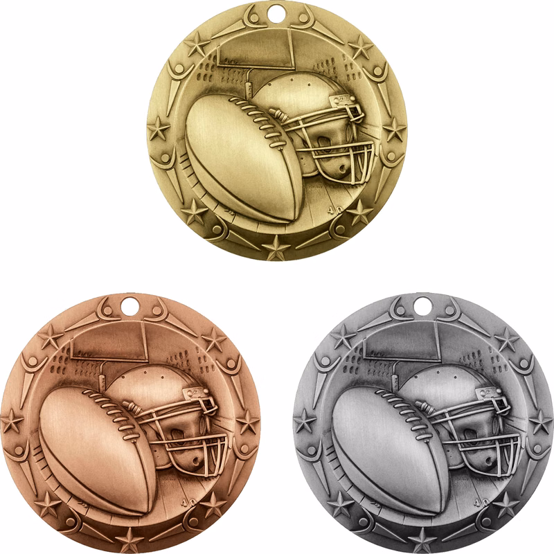 Stock World Class Sports & Academic Medals: Football