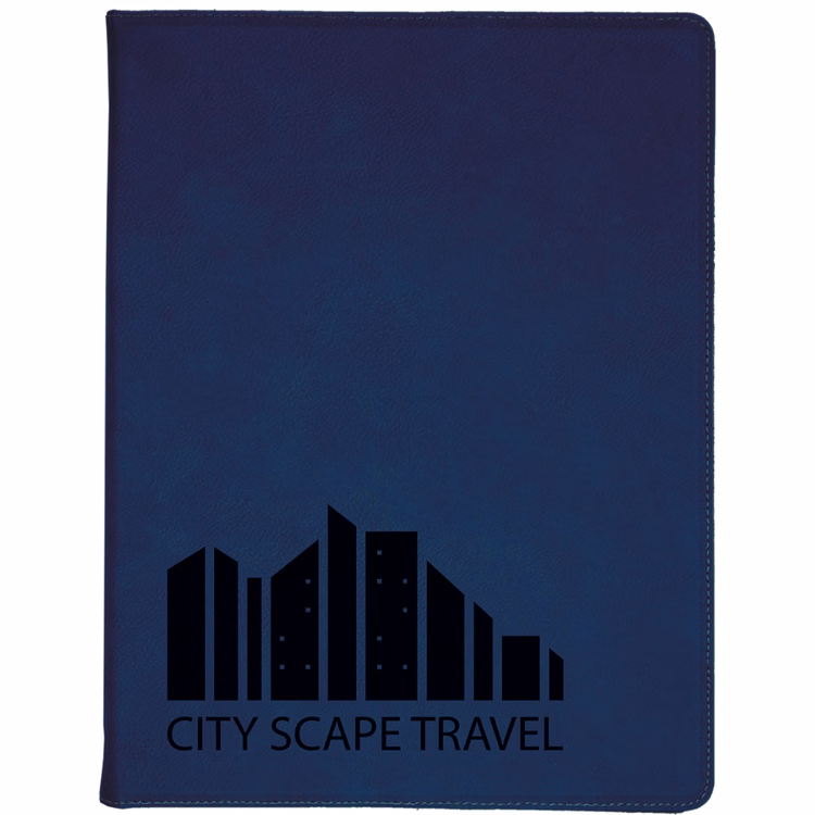 Blue Faux Leather Portfolio