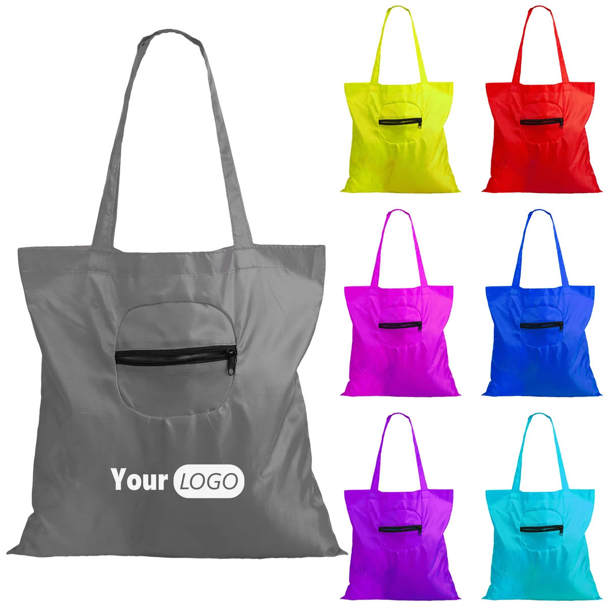 Polyester Eco-Friendly Foldable Bag With Logo Option, custom tote bag with logo imprint 1