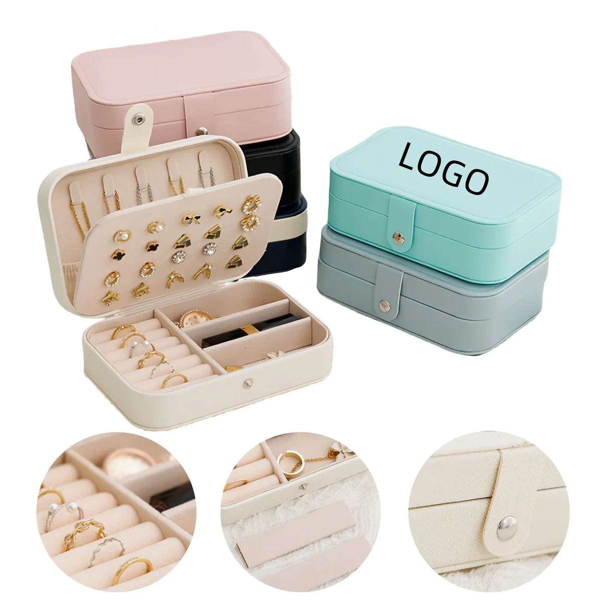 PU Leather Large Capacity Jewelry Box 1