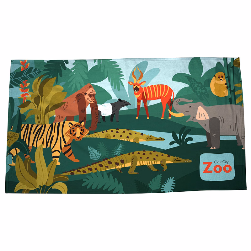 Silk Touch Beach Blanket/Towel 35" x 60" 400GSM Poly/Cotton - Full Color
