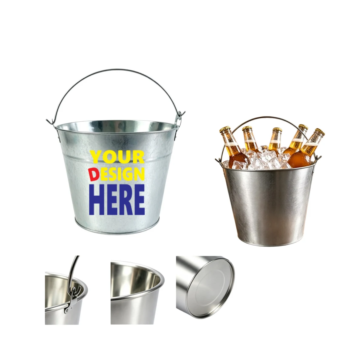 5L Iron Zinc-Coated Ice Bucket 1