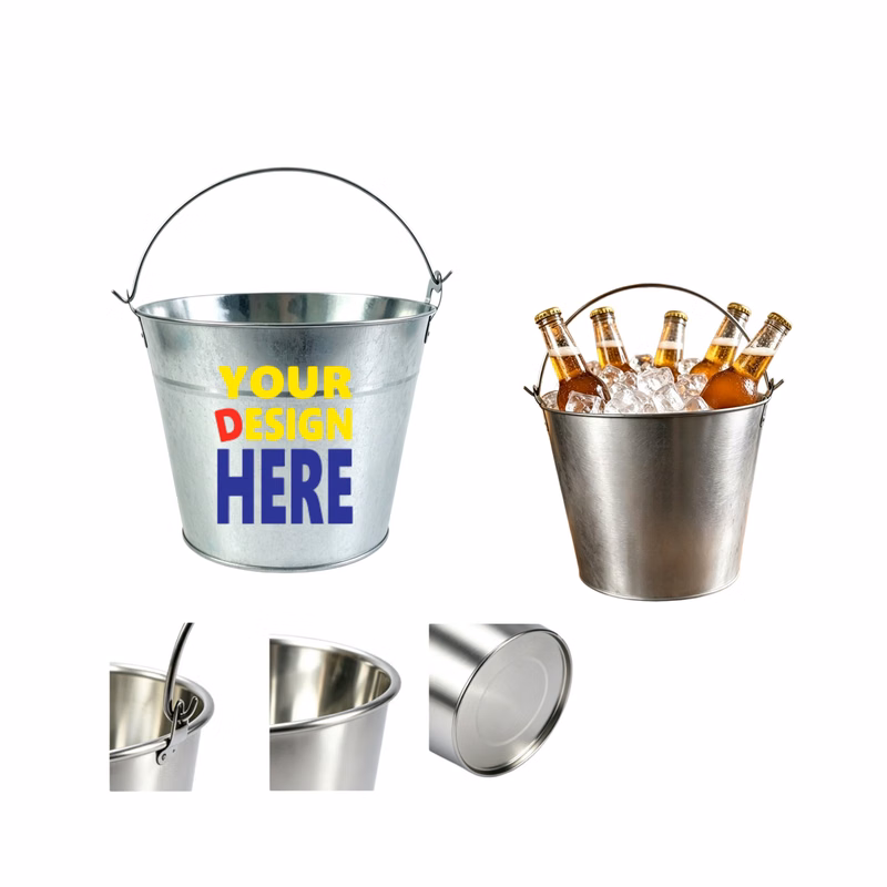 5L Iron Zinc-Coated Ice Bucket
