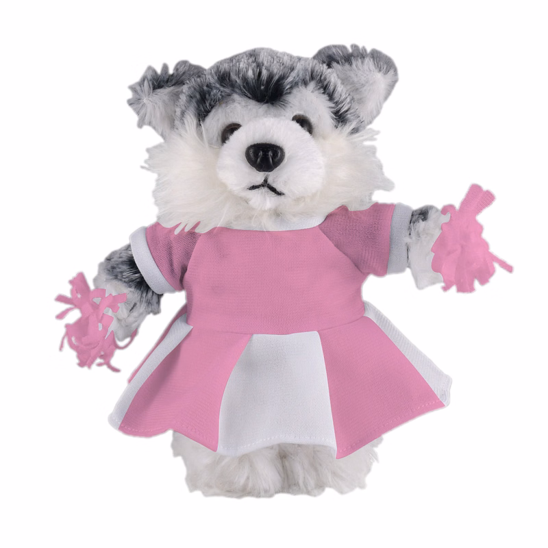 Soft Plush Stuffed Husky with Cheerleader Outfit