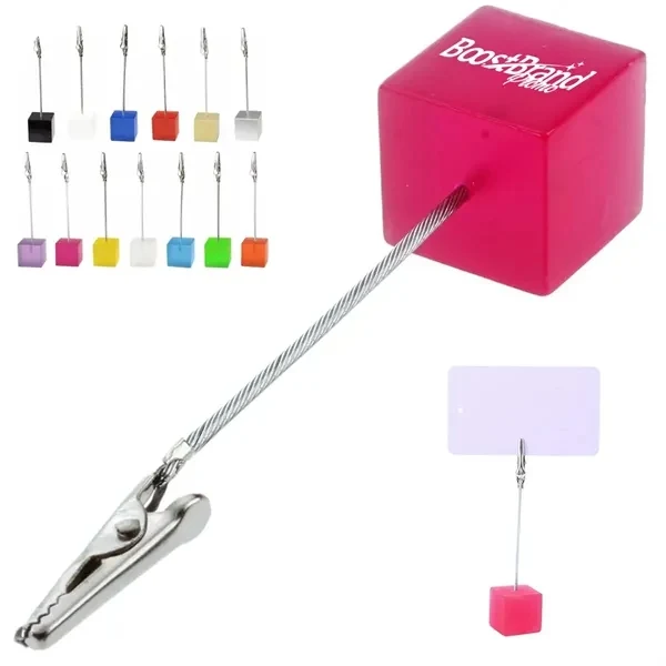 Custom Colorful Acrylic Cube Memo and Photo Clip Holders — Modern Desk Organizer 1