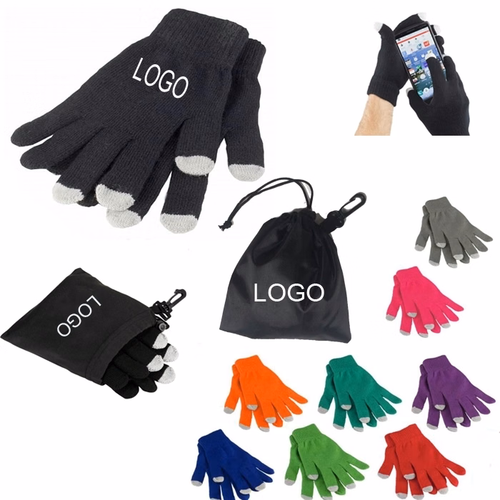 3 Finger Touch Screen Gloves in Pouch