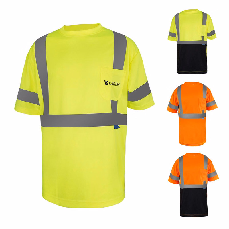 Hi Vis Breathable Reflective Safety Work T-Shirt