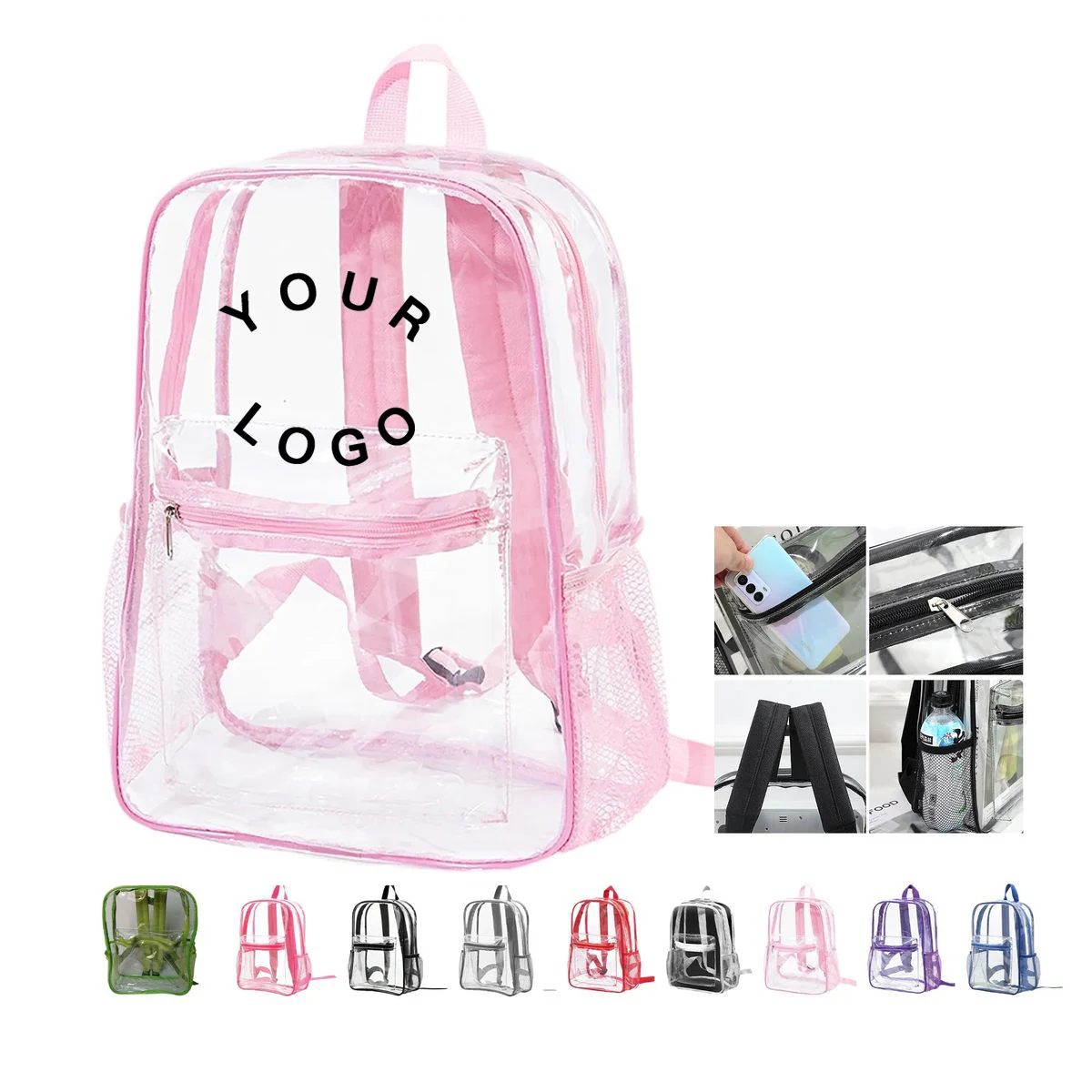 Waterproof Backpack Clear PVC 15 Inch 1