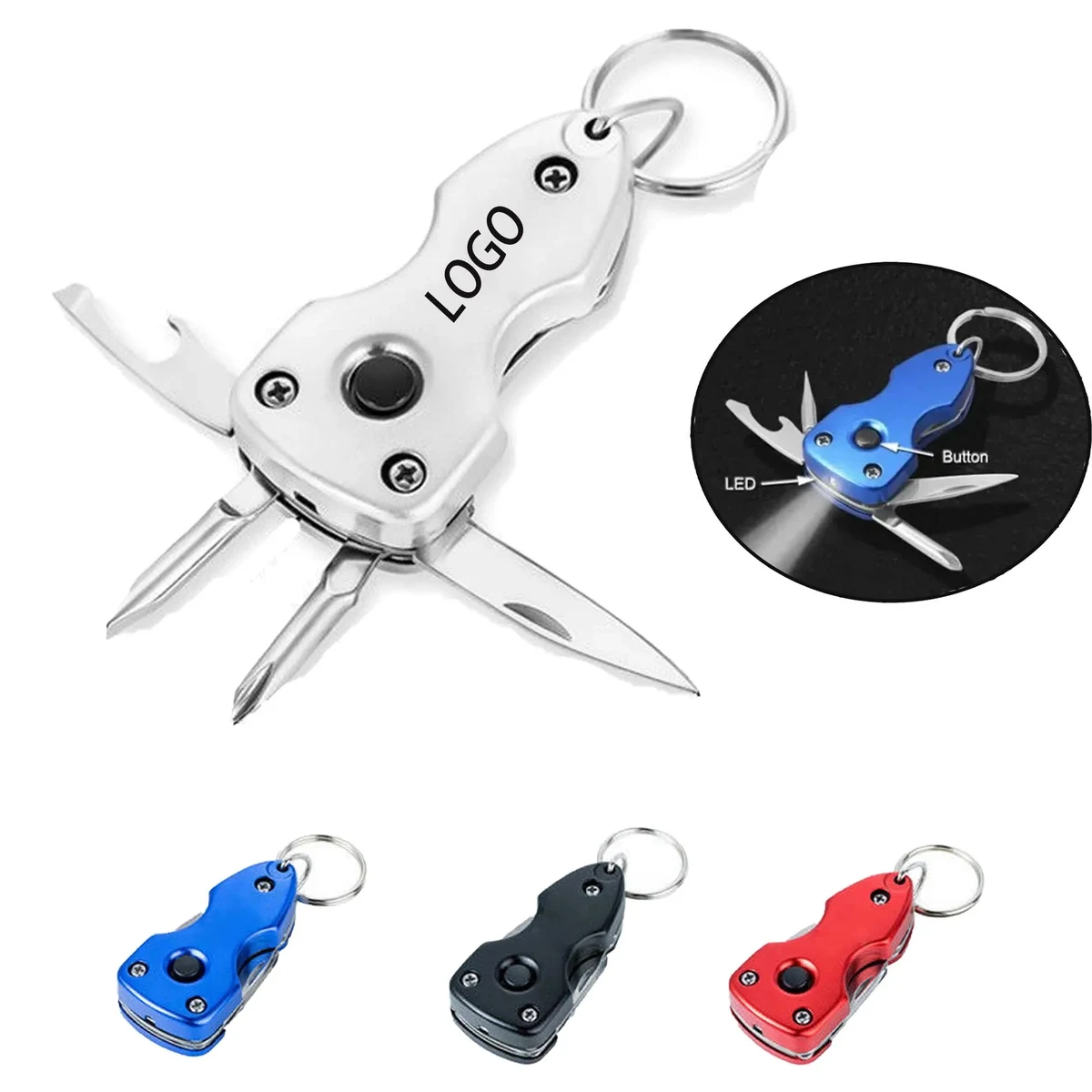 5 in 1 Multi Tool Keychain with LED Light 1