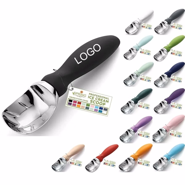 Custom Ice Cream Scoop Ergonomic Handle Full Color Imprint — Promotional Kitchen
