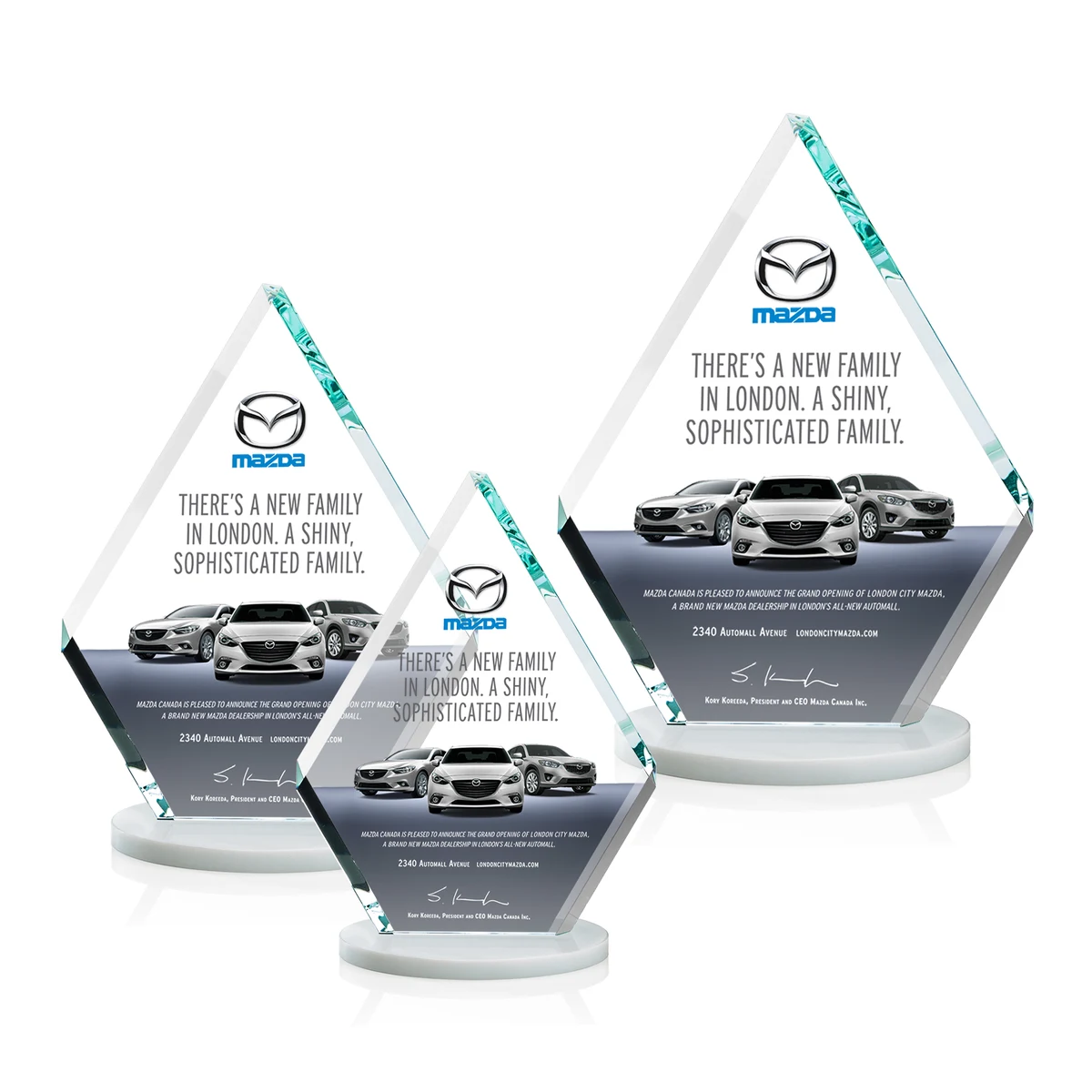 Canton VividPrint™ Award - White, custom award with logo imprint 1