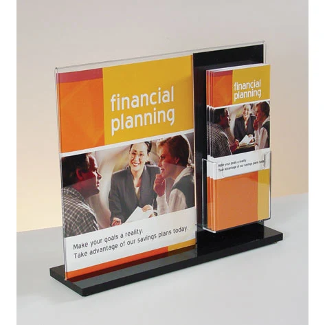 Counter Display for 8.5x11 Insert and (1) 4"w brochure, Black Backer 1