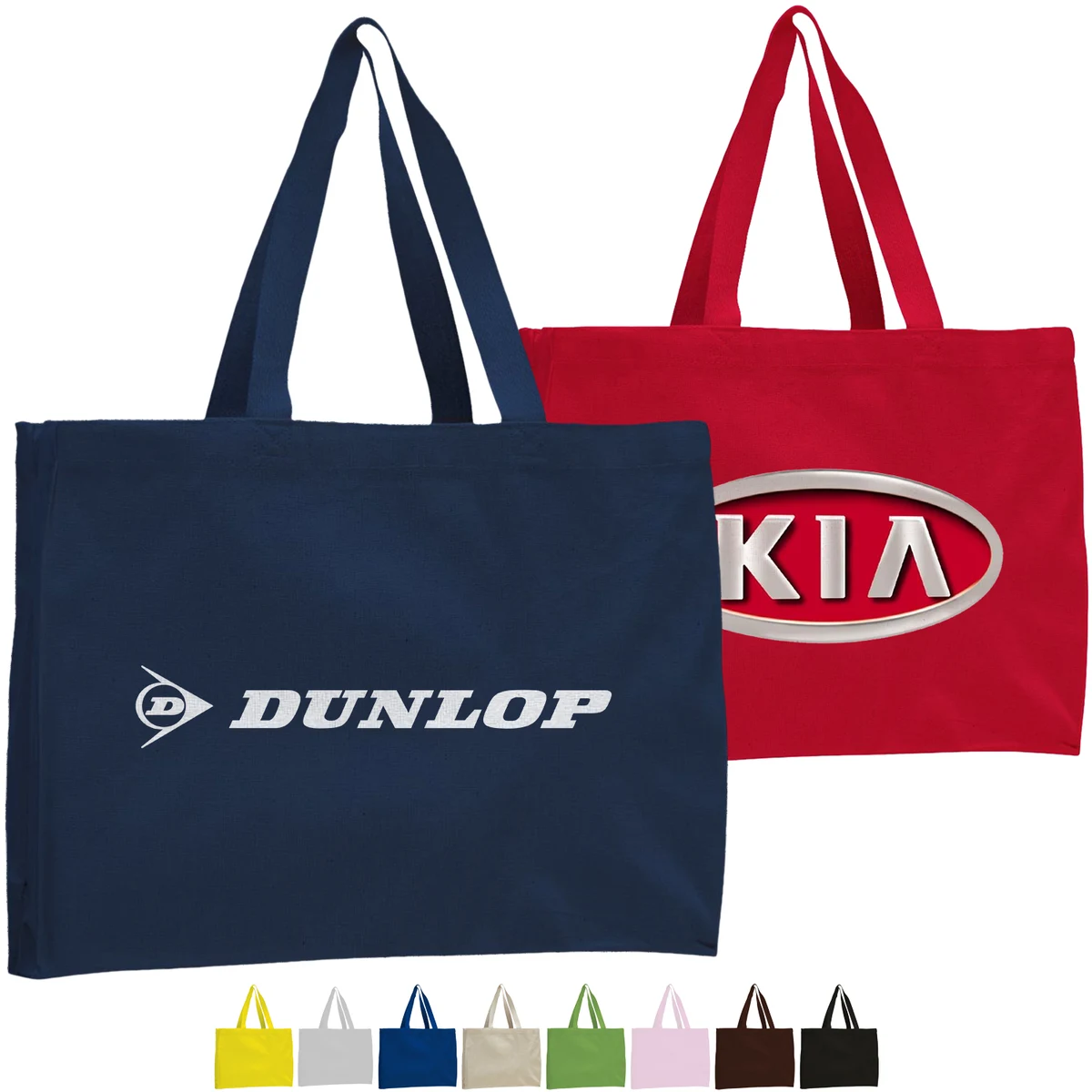 12 oz. Cotton Canvas Gusset Tote Bag USA Decorated (15"x12"X4") 1