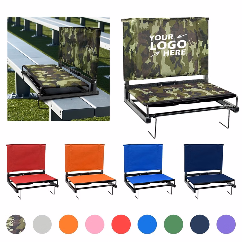 Portable Stadium Chair with Pivoting Hook & Non-Slip Feet
