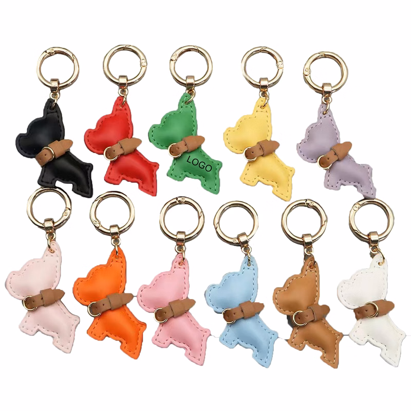 Cute Dog PU Leather Keychain