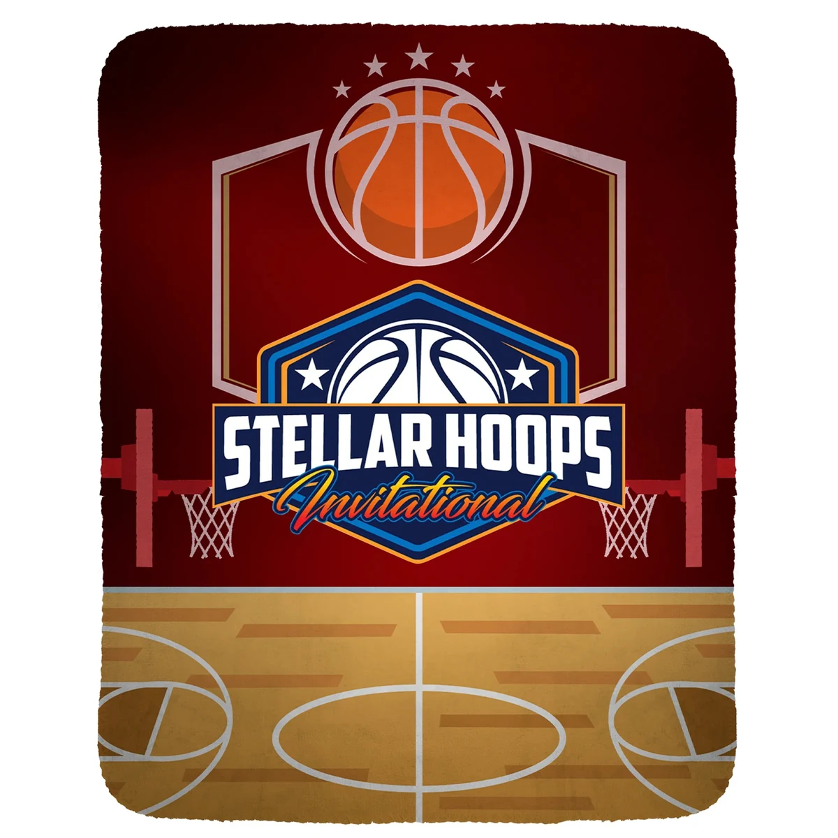 Basketball Velvety Recycled Plush Blanket 1