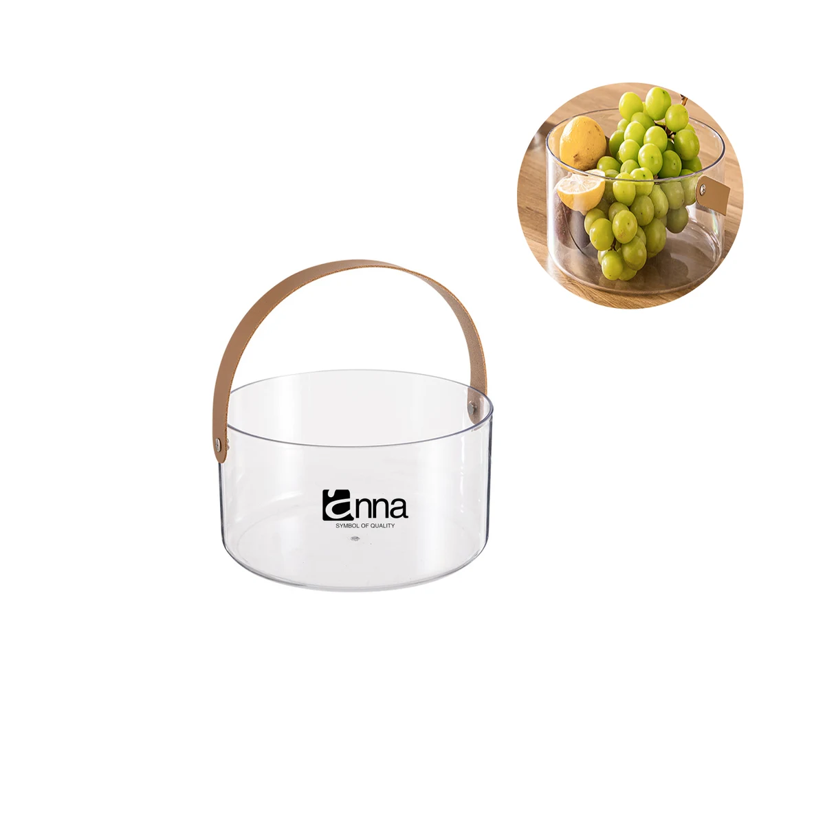 Clear PET Storage Bucket with Handle 1