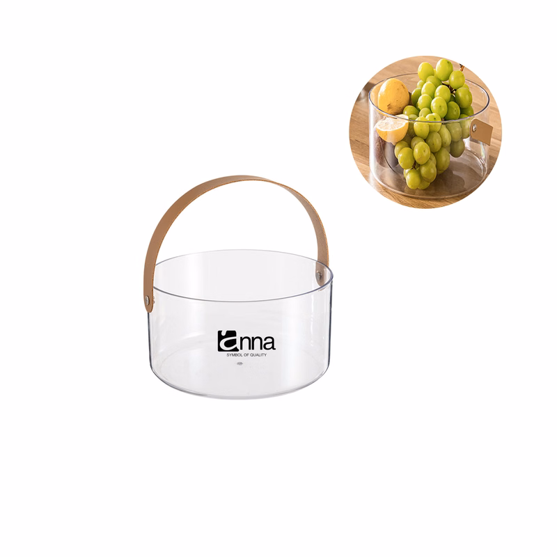Clear PET Storage Bucket with Handle