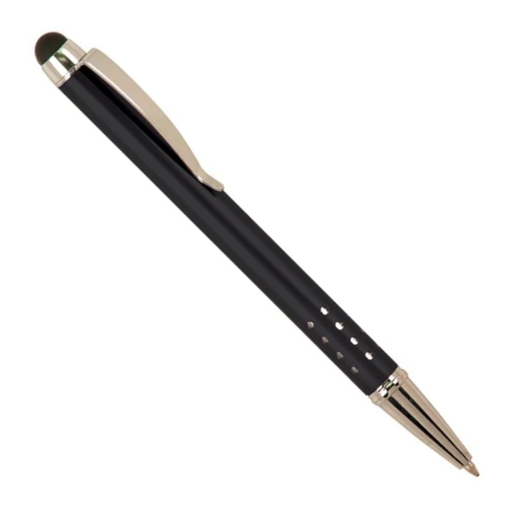 Laser Engraved Black Gloss Ballpoint Pen with Stylus 1