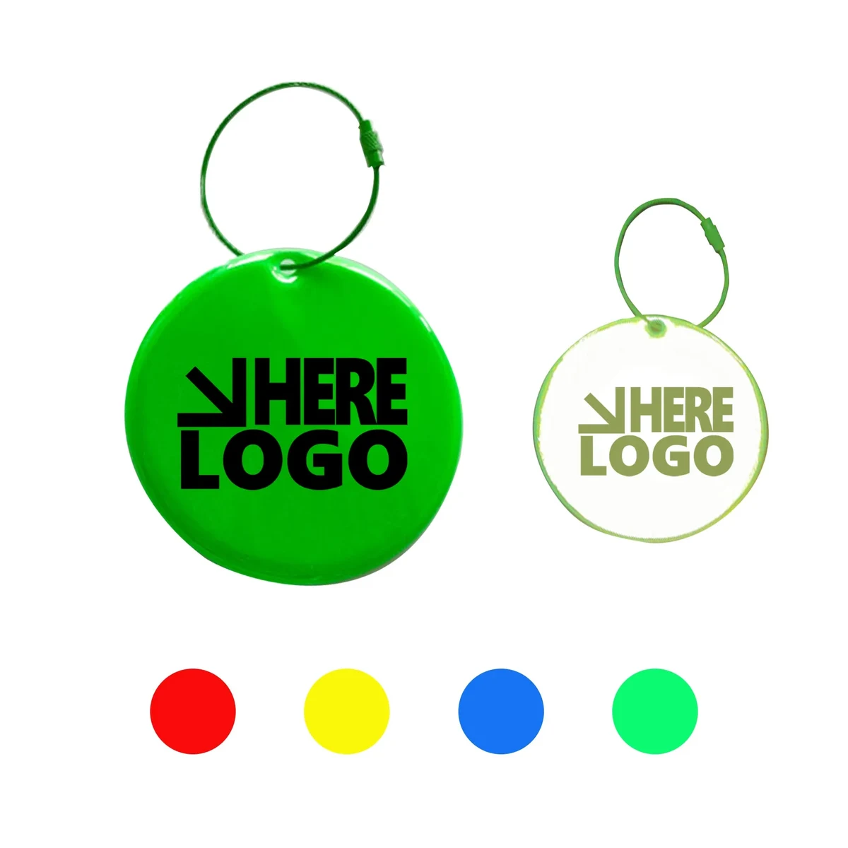 MOQ 100 Round PVC Reflective Circular Pendant 2"x 2" 1