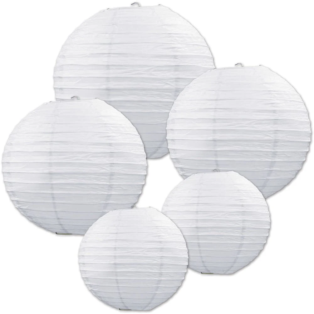Paper Lantern Spheres - White Assorted Size 1