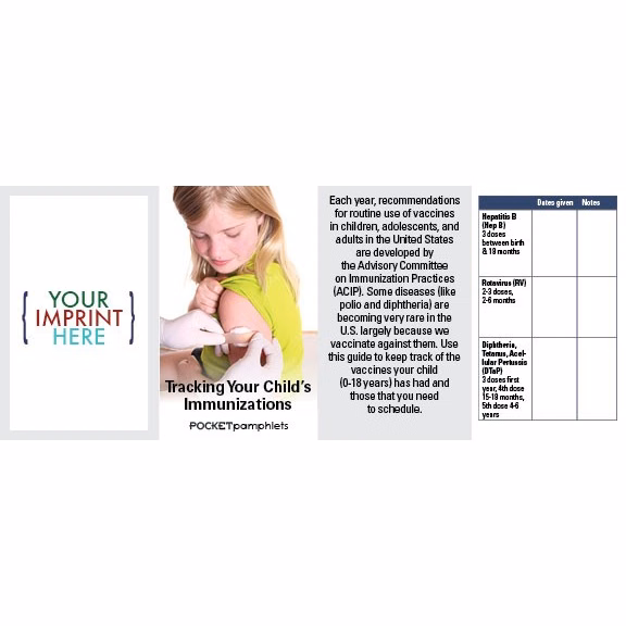 POCKET PAMPHLET - Tracking Your Child's Immunizations Pocket Pamphlet