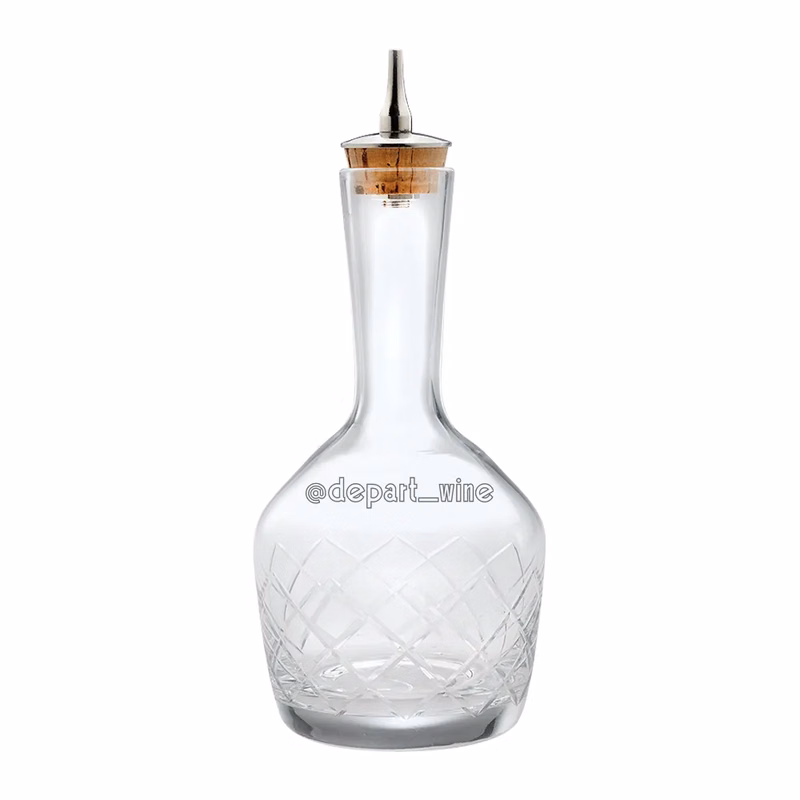 6.8oz. Glass Bitters Bottle Diamond Design