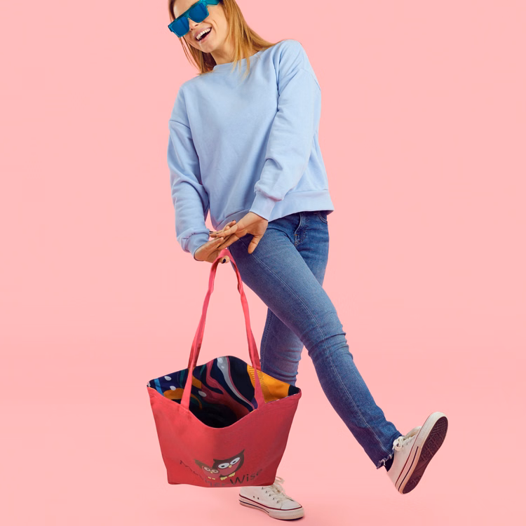 Reversible Pink Cotton Tote