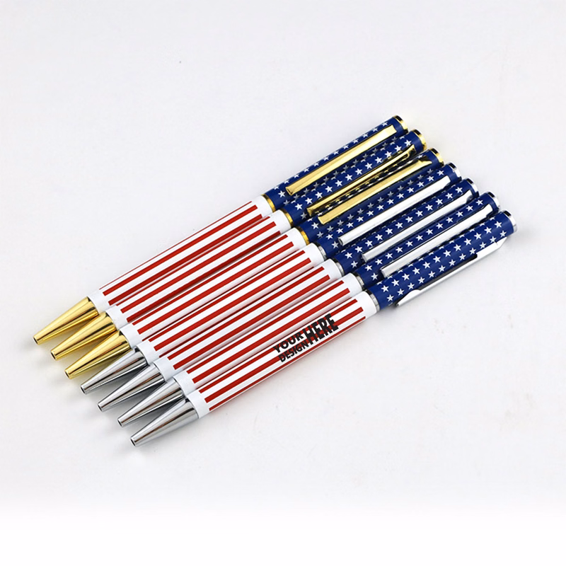 Premium Metal Ballpoint Pen With Flag Print