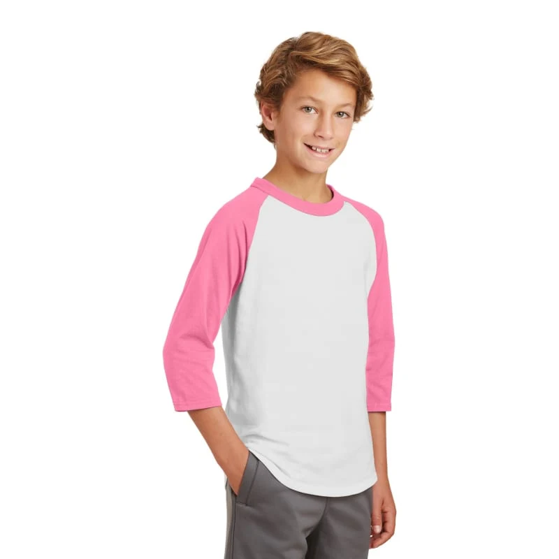 Sport-Tek Youth Colorblock Raglan Jersey. 1