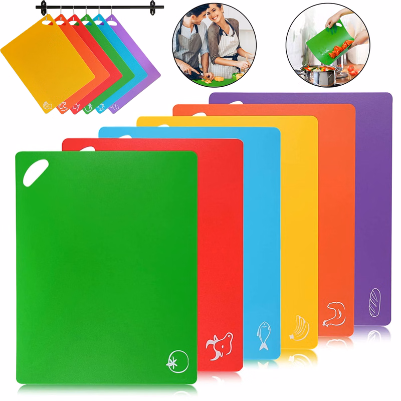 Flexible Plastic Cutting Board Mats Set