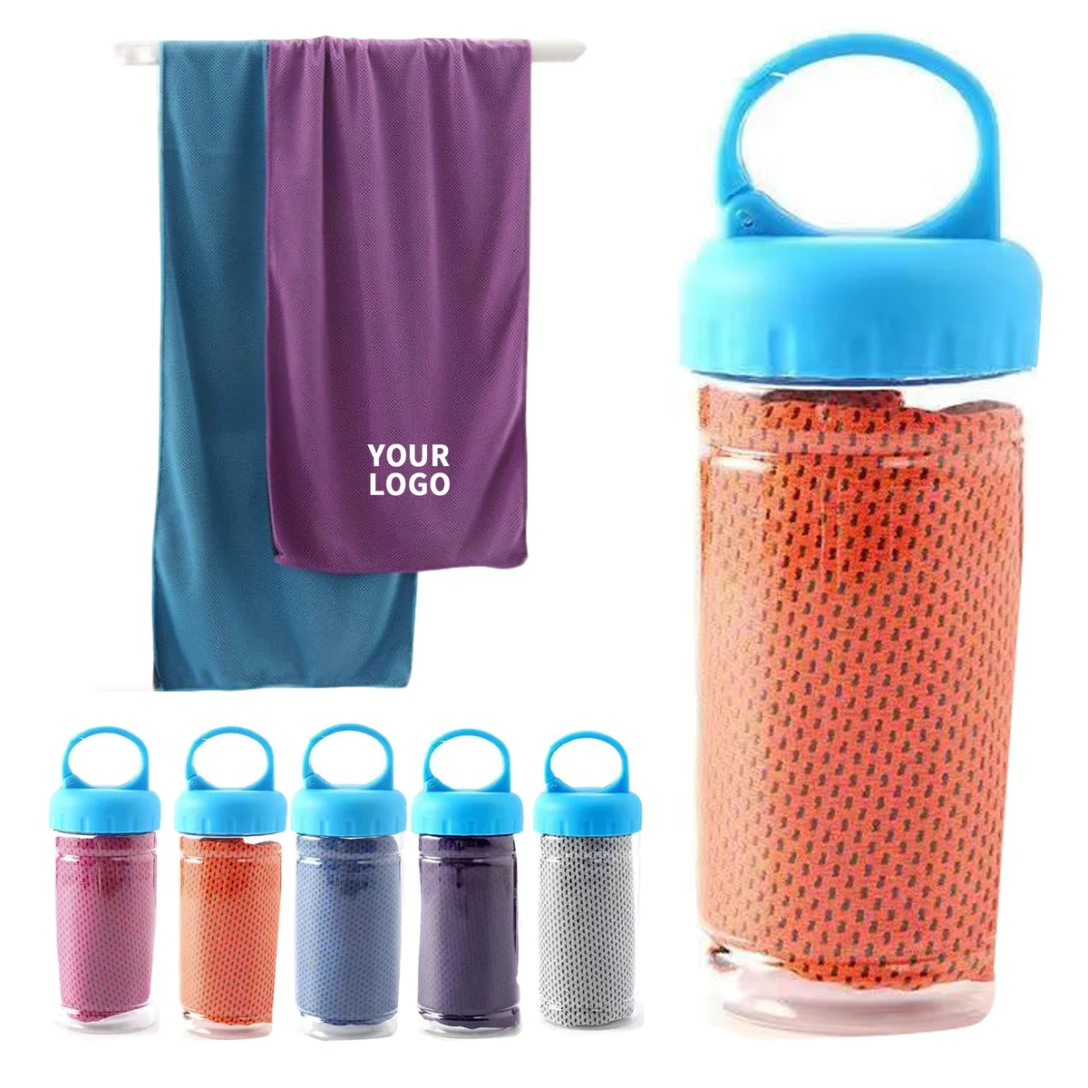 Microfiber Cooling Towel With Plastic Case 31.5" X 11.9" 1