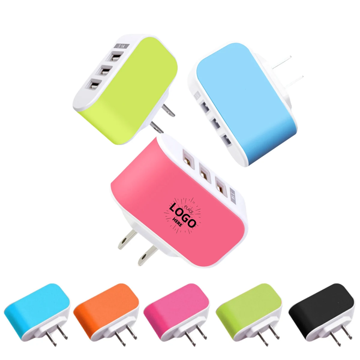USB 3 Ports Tablet Pad Phone Charger Adapter Travel Plug 1
