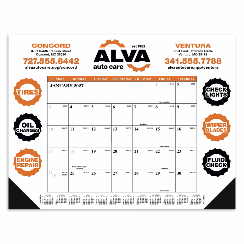Skinner & Kennedy® Desk Pad Calendar