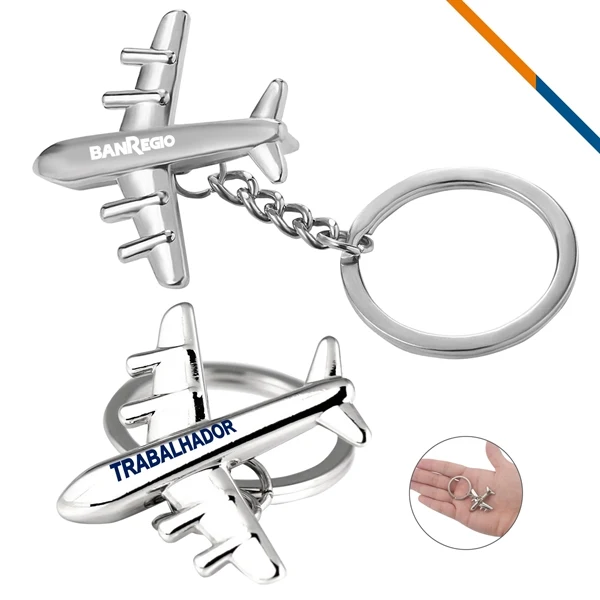 Custom Metal Jet Aircraft Keychain — Premium Full-Color Travel & Hospitality Giveaway 1