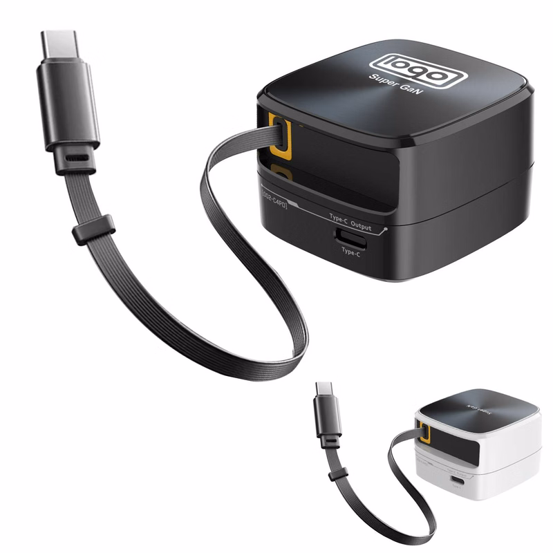 Travel Charger w/ Retractable Type C Cable