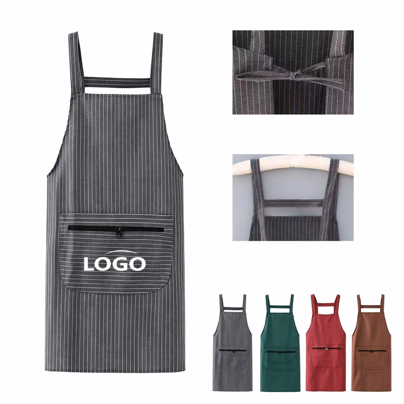 Striped Cotton Bib Apron