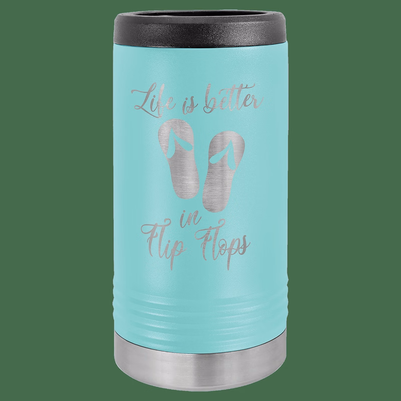 Teal Laser Engraved Polar Camel Slim Beverage Holder