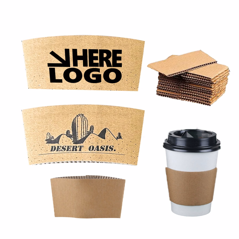 MOQ 100 Paper Coffee Cup Sleeves 16oz