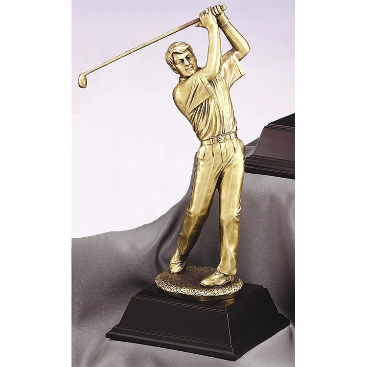 Male Swing - Majestic Resin Golfing Sculpture, 13" 1