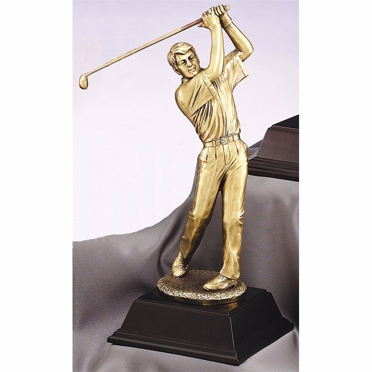 Male Swing - Majestic Resin Golfing Sculpture, 13"