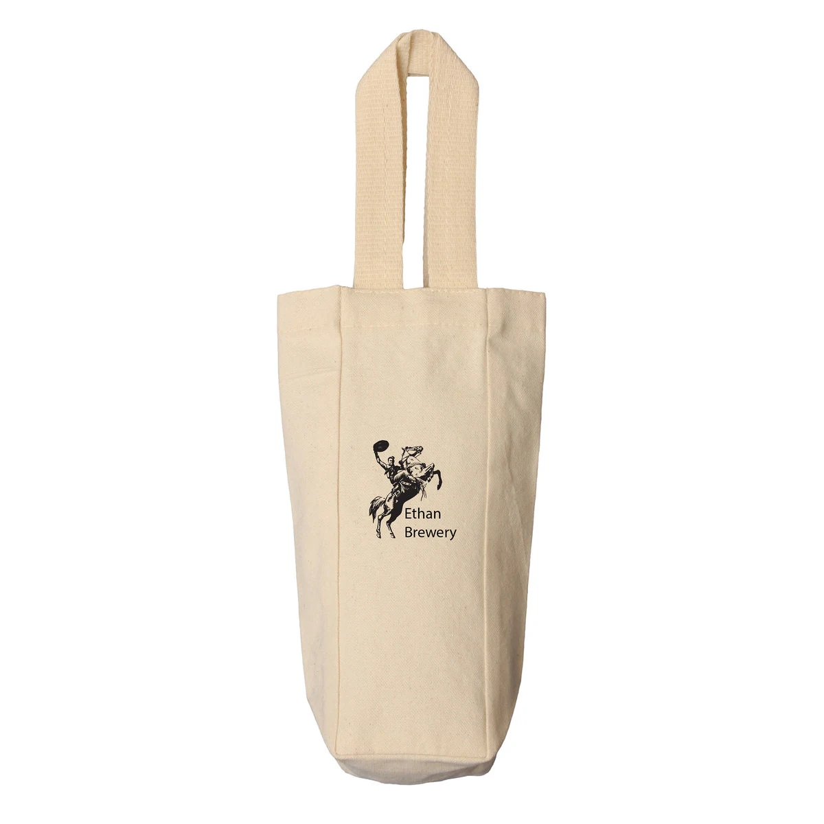 12 Oz. Canvas Single Bottle Wine Tote (3" x 10.5" x 3") 1