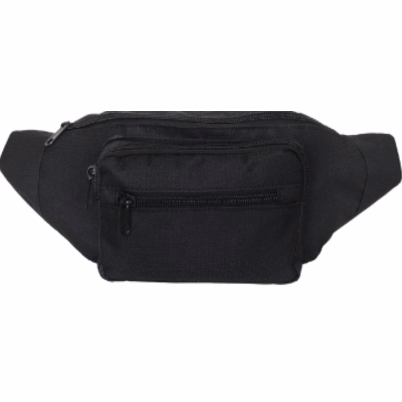 Screen Print 600D Waist Bags W/3 Zippers 14"W X 5"H